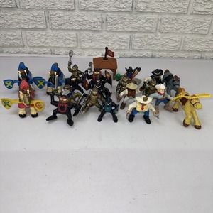Vintage 1990s Fisher Price Great Adventures Castle Knights & Cowboys Figure Lot